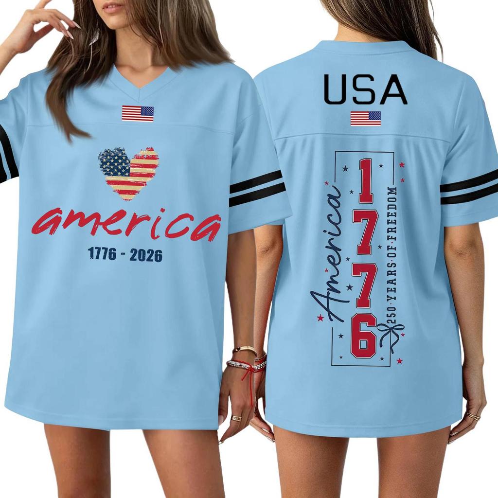 Womens Spring Tops Summer Shirts for Women 1776 2026 Print Casual Loose Fit Tshirts Shirts for Women Dressy Tops for Women