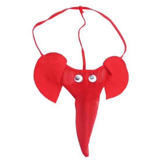 Men Elephant Thong Breathable Funny Bulge Pouch Elastic Moisture Wicking Pornographic Soft Long Elephant Nose Men G String for Inside Wear