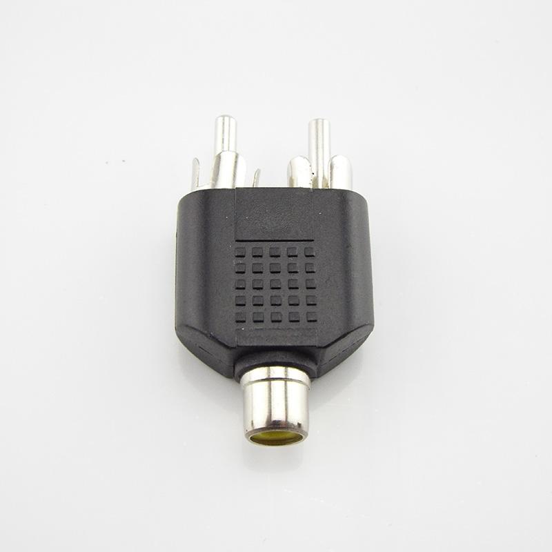 2 RCA Y Splitter Connector AV Audio Video Plug Converter Cable Male Female Plug 2 in 1 Adapter
