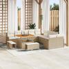 13-Piece Garden Sofa Set with Beige Cushions In Poly Rattan Acacia, 2-Seater Garden Sofa with Cushions 3362316