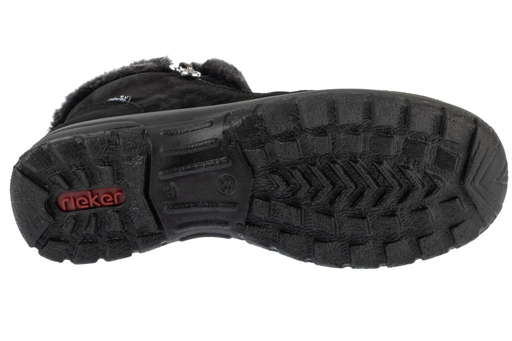 RIEKER Stiefeletten, schwarze Winterstiefel für Damen