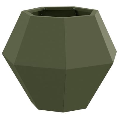 Planter Olive Green 50 X 50 X 40 Cm Steel