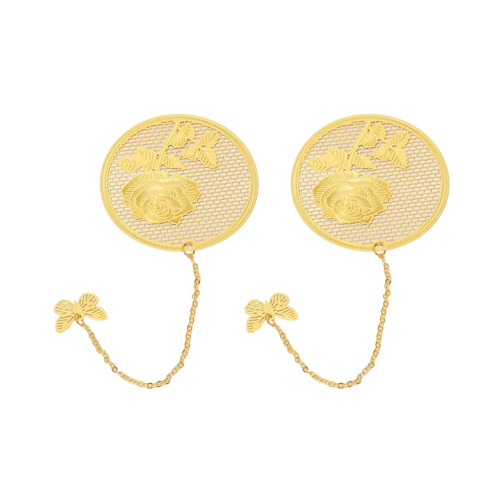 2pcs Leaf Vein Bookmark Exquisite Vintage Chinese Style Hollow Out Metal Bookmark for Student Office Birthday Present