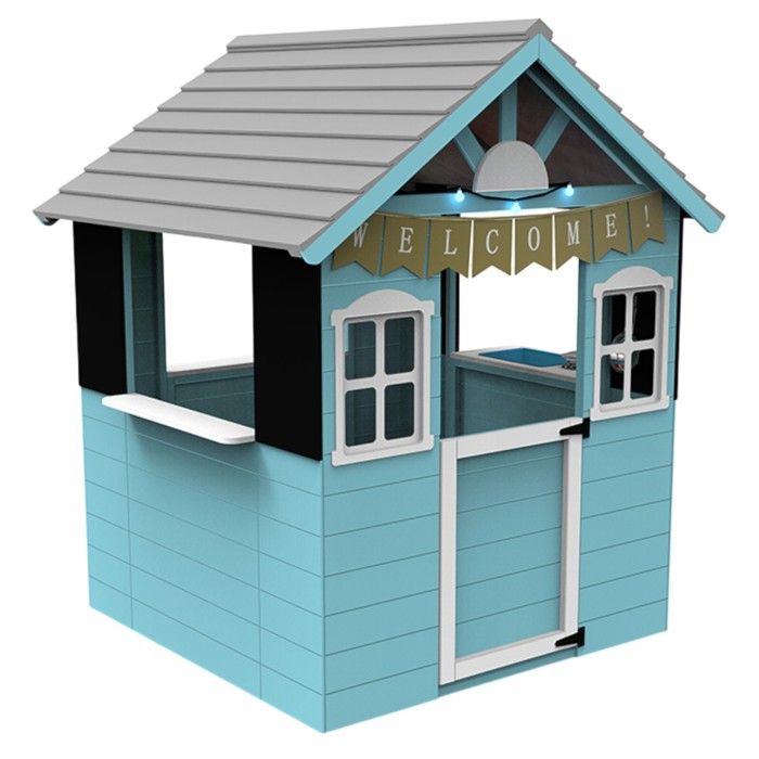 Maison de jeu enfant - GINGER HOME - Cuisine intégrée - Bois de sapin - Extérieur 110×103×137,5 cm