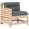 Garden Sofa with Armrests and Cushions Solid Pine Wood