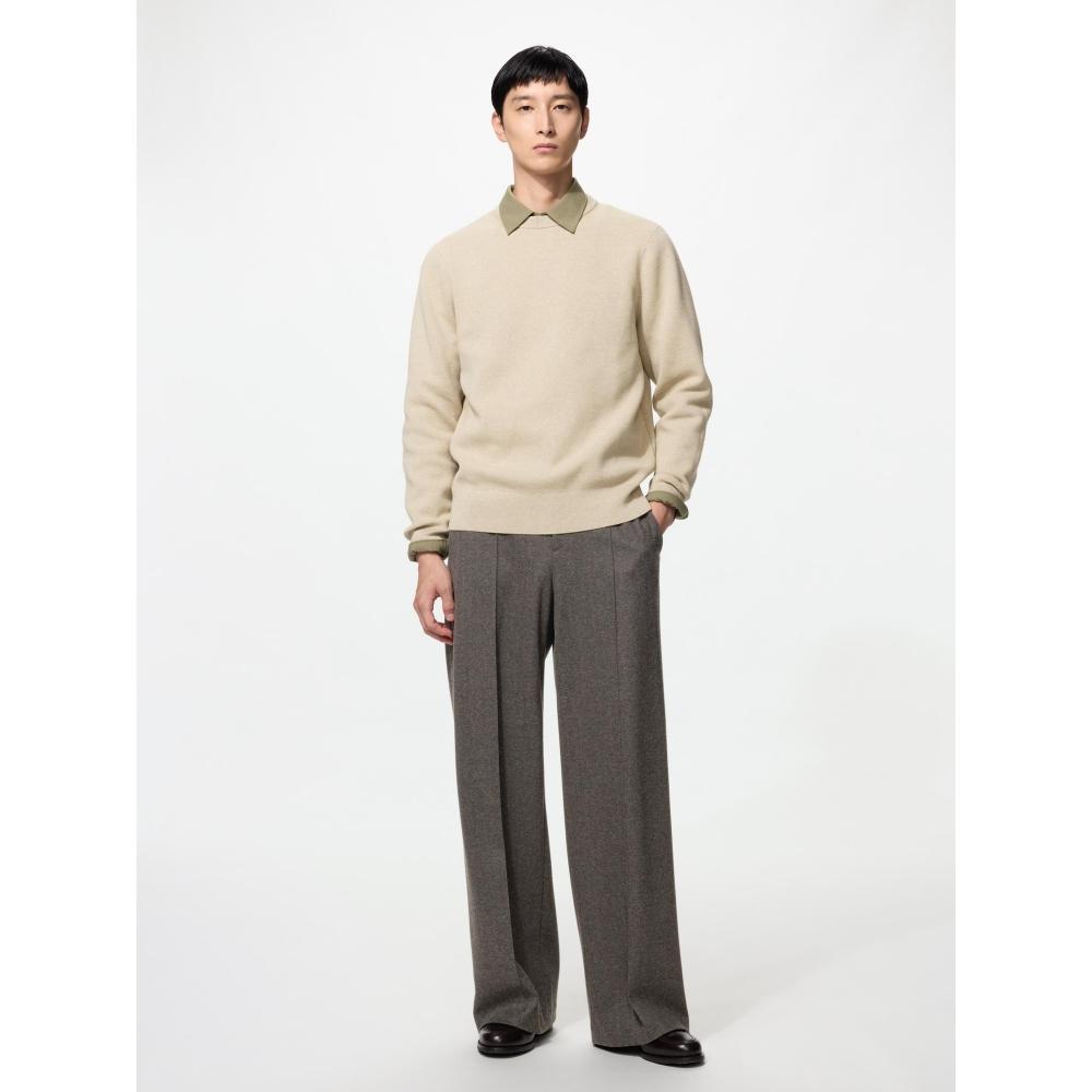 Uniqlo Japan Brushed Jersey Wide Pants Herringbone Long