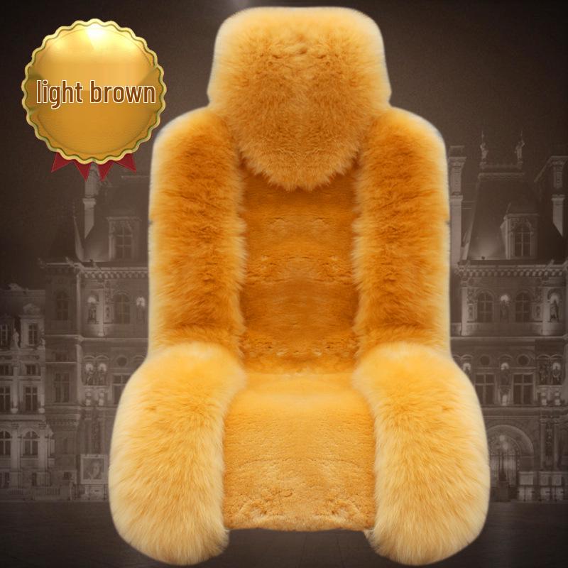 One-Piece Wool Car Seat Cushion - Plush Fur Winter Pad