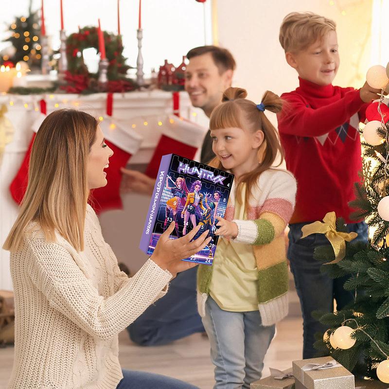 KPOP Caçadores de Bruxas Chaveiro Poke Calendário de Natal Feliz Caixa Surpresa Chaveiro de Carro Pingente Acrílico