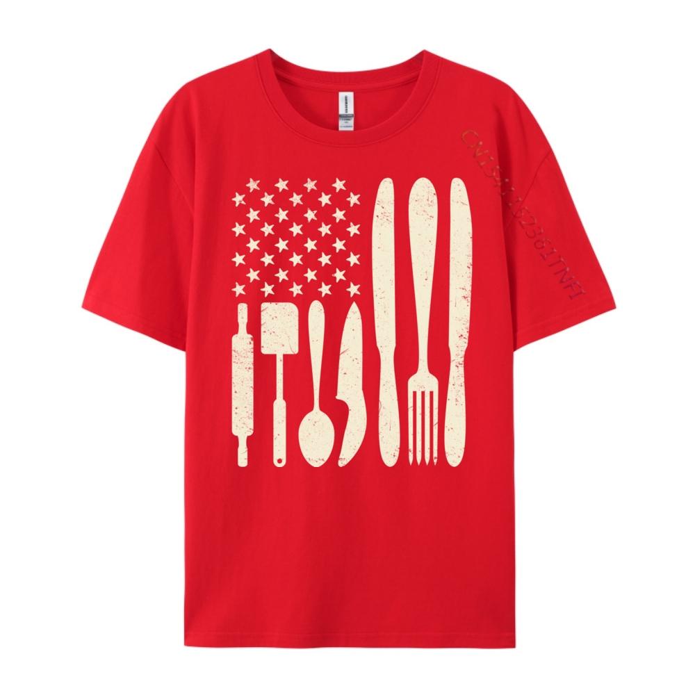 Kochmesser Amerikanische Flagge Patriot Einfaches Hemd Herrenkleidung Markenkleidung Herren Geschenke Vegan