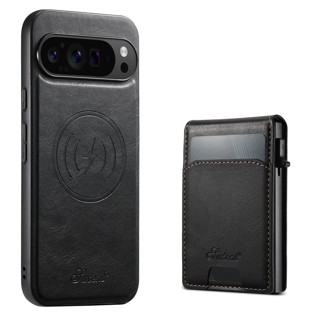 Kabelloses Lade-Lederetui für Google Pixel 11 Pro XL Pixel10 9 8 7 6 8A 7A 6A Abnehmbares Portemonnaie Kartenhalter Magnetische Abdeckung