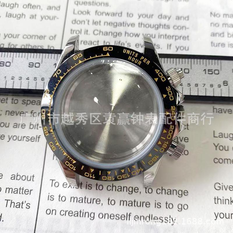 40mm Stainless Steel Quartz Watch Case with Ceramic Bezel for VK63/VK64 Movement