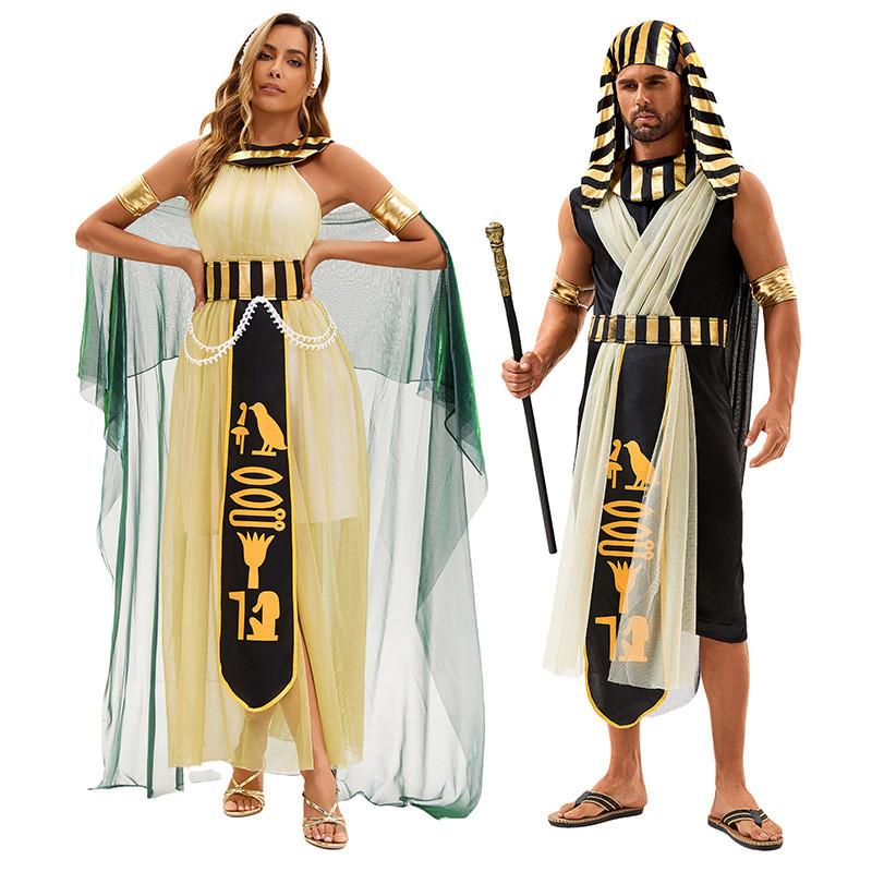 Egyptian Pharaoh Cleopatra Cosplay Costume With Polyester Fabric For Adults