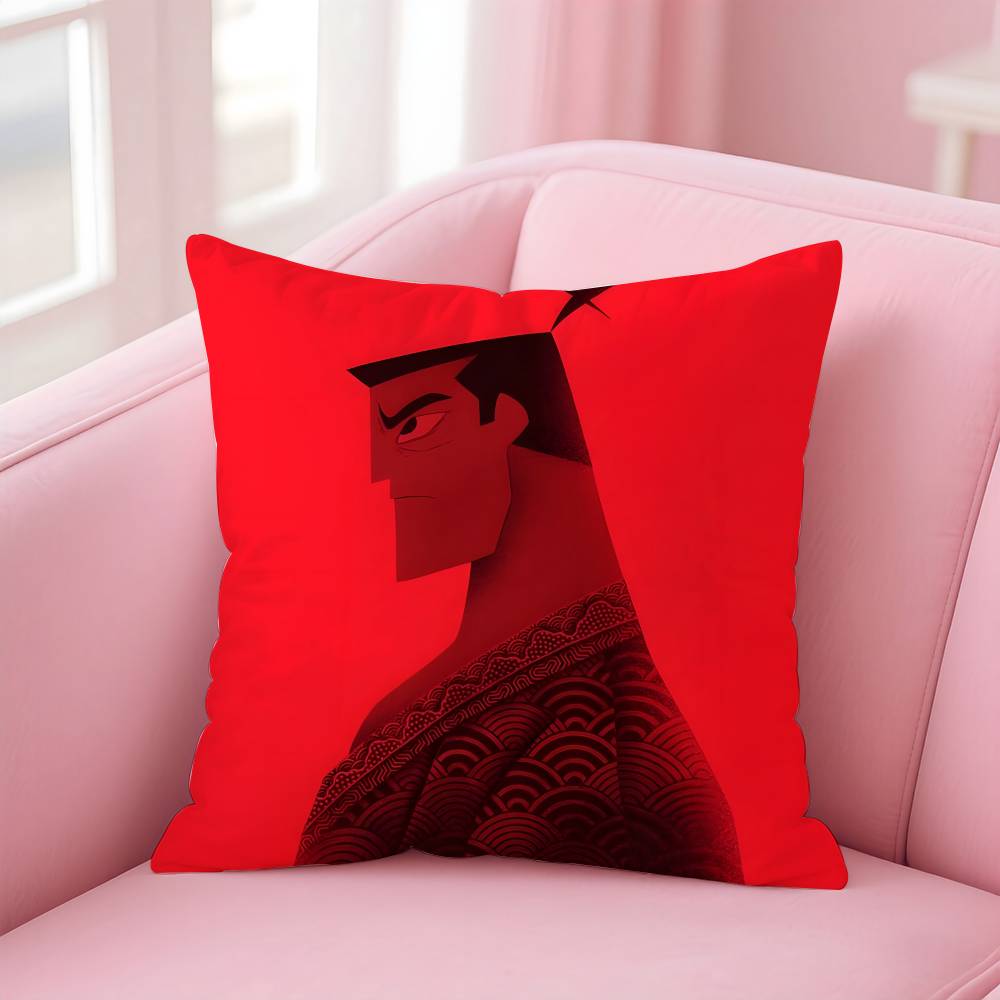 Movie S-Samurai Jack Pillow Case Pattern Printed Pillowcase for Living Room Sofa Cushion Cover & Bedroom Decor