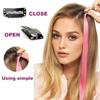 Long Straight Hair Highlights Rainbow Colorful Wig Hair Accessories Clip in Hair Extensions  Girls