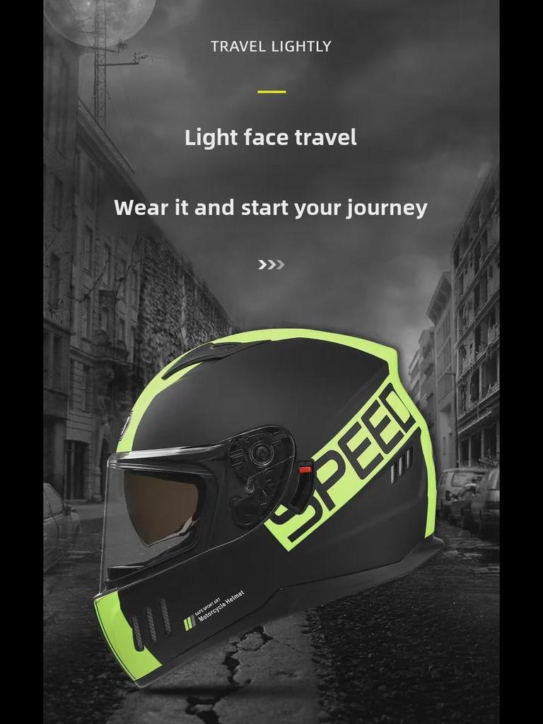 168 Dual Lens Electric Motorcycle Full Helmet