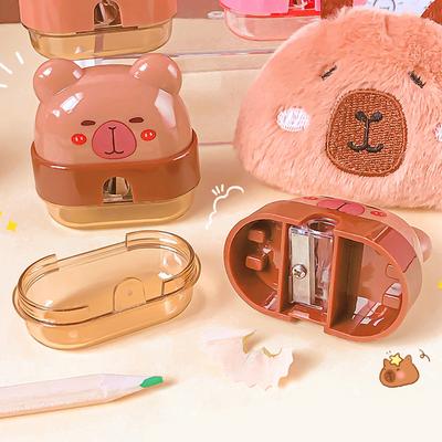 1 szt. Cartoon Kawaii Capybara Temperówka do ołówków Przenośna śliczna dziecięca temperówka do ołówków Artykuły biurowe Prezenty dla studentów