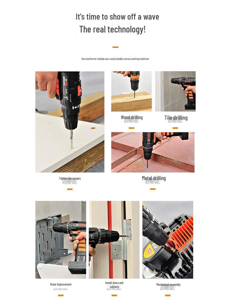 25V Cordless Electric Hand Drill with Lithium Battery
