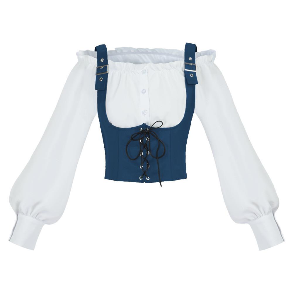 Polyester Velvet Vest With Ears Border Long Sleeve For Halloween Cosplay And Fantasy Role Play