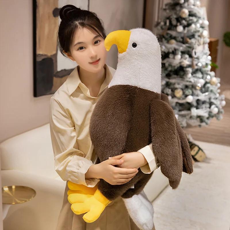 Lifelike American Eagle Owl Plush Toys Soft Stuffed Animals RealLife Bird Dolls Home Decor for Kids Children Boys Birthday Gifts