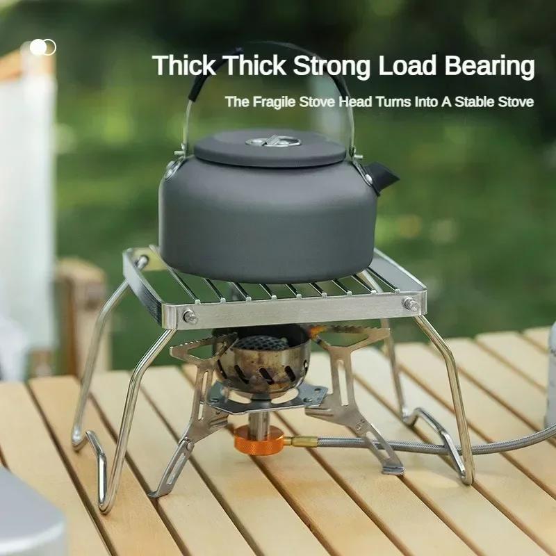 Outdoor Portable Barbecue Grill Mini Stainless Steel Folding Gas Stove Stand Pot Rack Grill Pan Rack Camping Accsesorios
