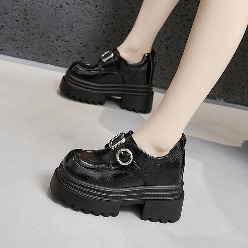 Women's 2025 Spring Fashion British-Style Thick-Soled Hidden Heel Loafers