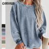 Herbst und Winter Damen Übergröße Bequemer Freizeitpullover Lockerer Rundhalsausschnitt Modisches Langarm-Sweatshirt