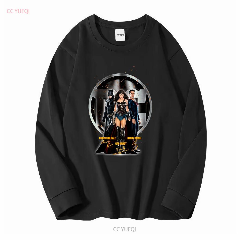 Gal Gadot Henry Cavill Christian Bale Unterschrift T-Shirt lange oder kurze Ärmel vintage gewaschen Grafik Unisex Freizeit