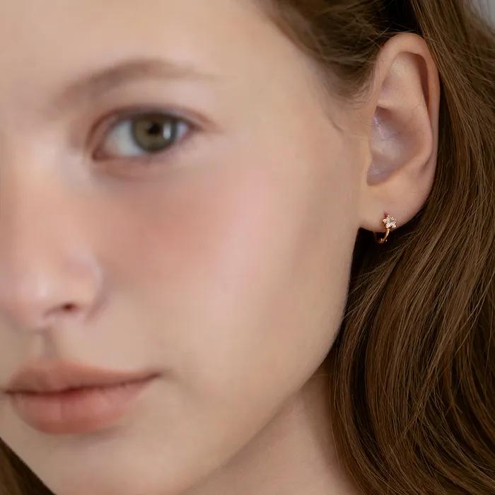 (Silver 925) Star Cubic Hoop Earrings EC3262
