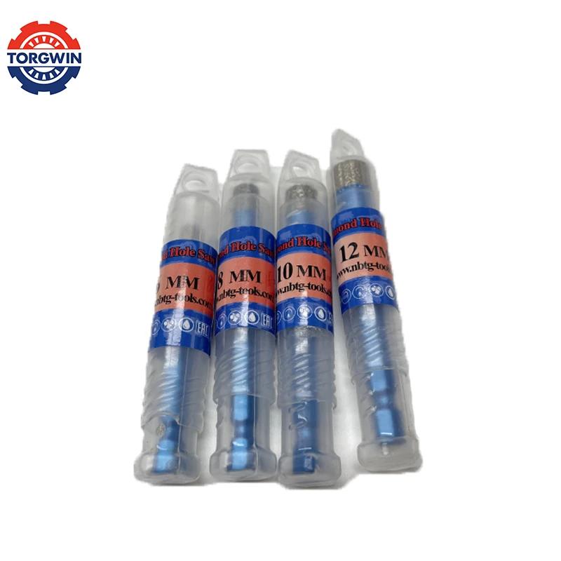 Vacuum Diamond Brazed Dry Drilling Bit Saw Ceramic Marble Granite Tile Hole Opener Hole Saw Cutter 4 PCS M14 Hex Shank