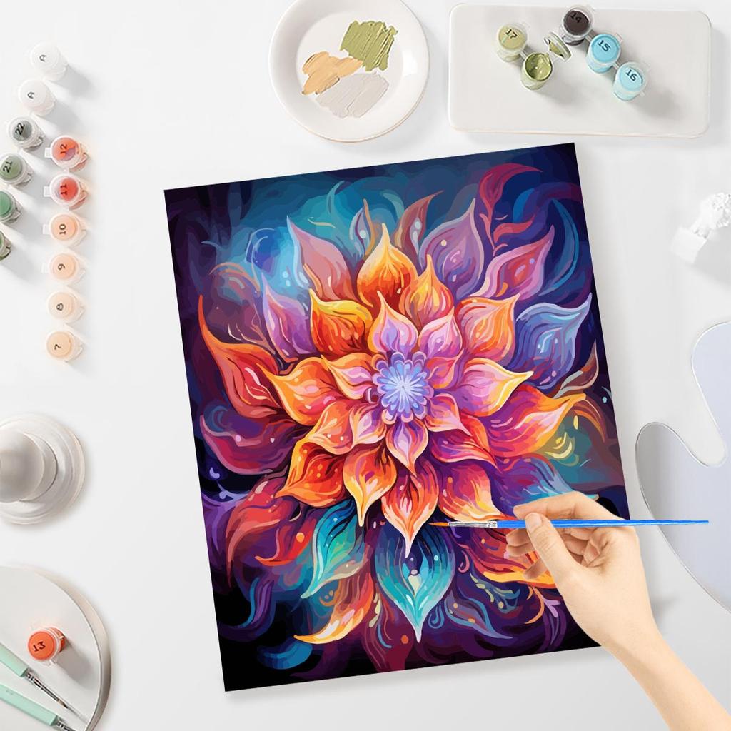 RUOPOTY Frame Picture By Number Colorful Flowers Picture By Numbers Acrylic Paint On Canvas Home Decors Artcraft Diy Kits 40×50cm