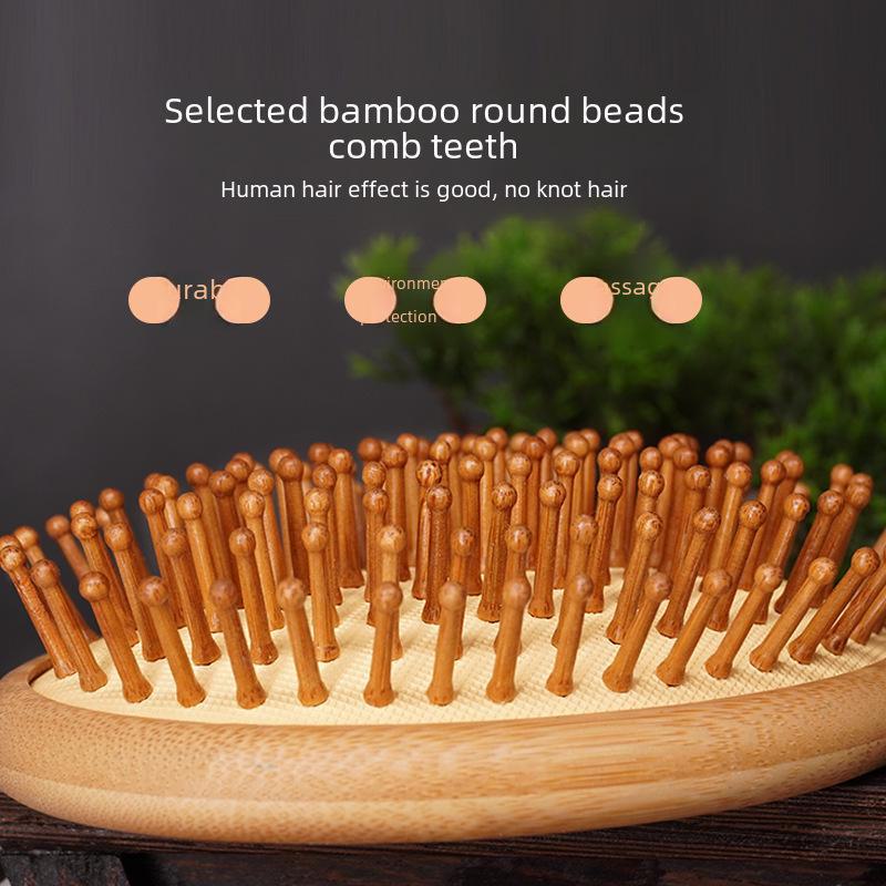 Bambus-Luftkissen-Massagekamm für glattes, knotenfreies Haar mit elastischem Kopfmassage-Airbag