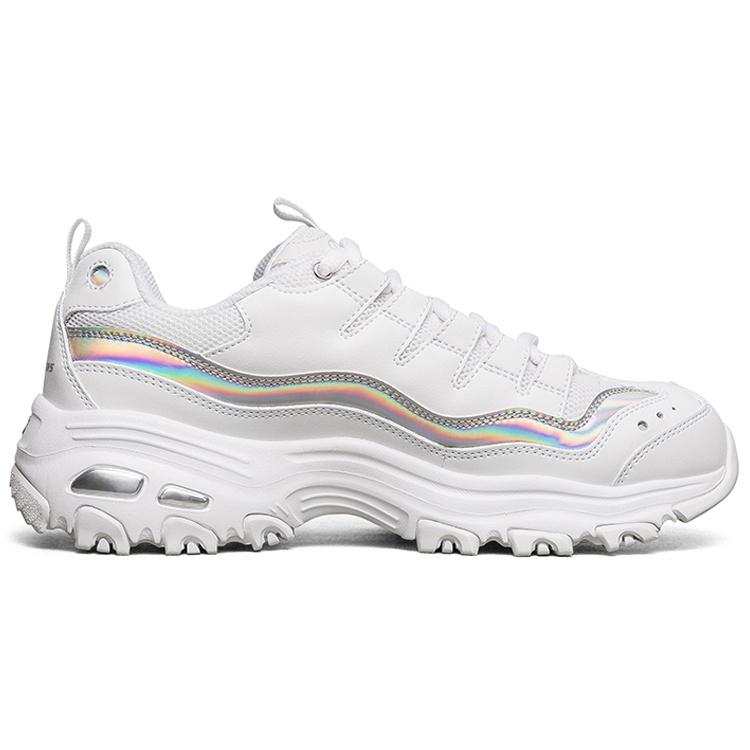 (WMNS) Skechers D'lites 1.0 GS White/Silver Women's 13160-WSL