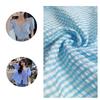 Thin Seersucker Plaid Fabrics By Meters for Summer Clothes Dress T-shirts Shirt Sewing Strip Needlework Soft Cloth Red Pink Blue