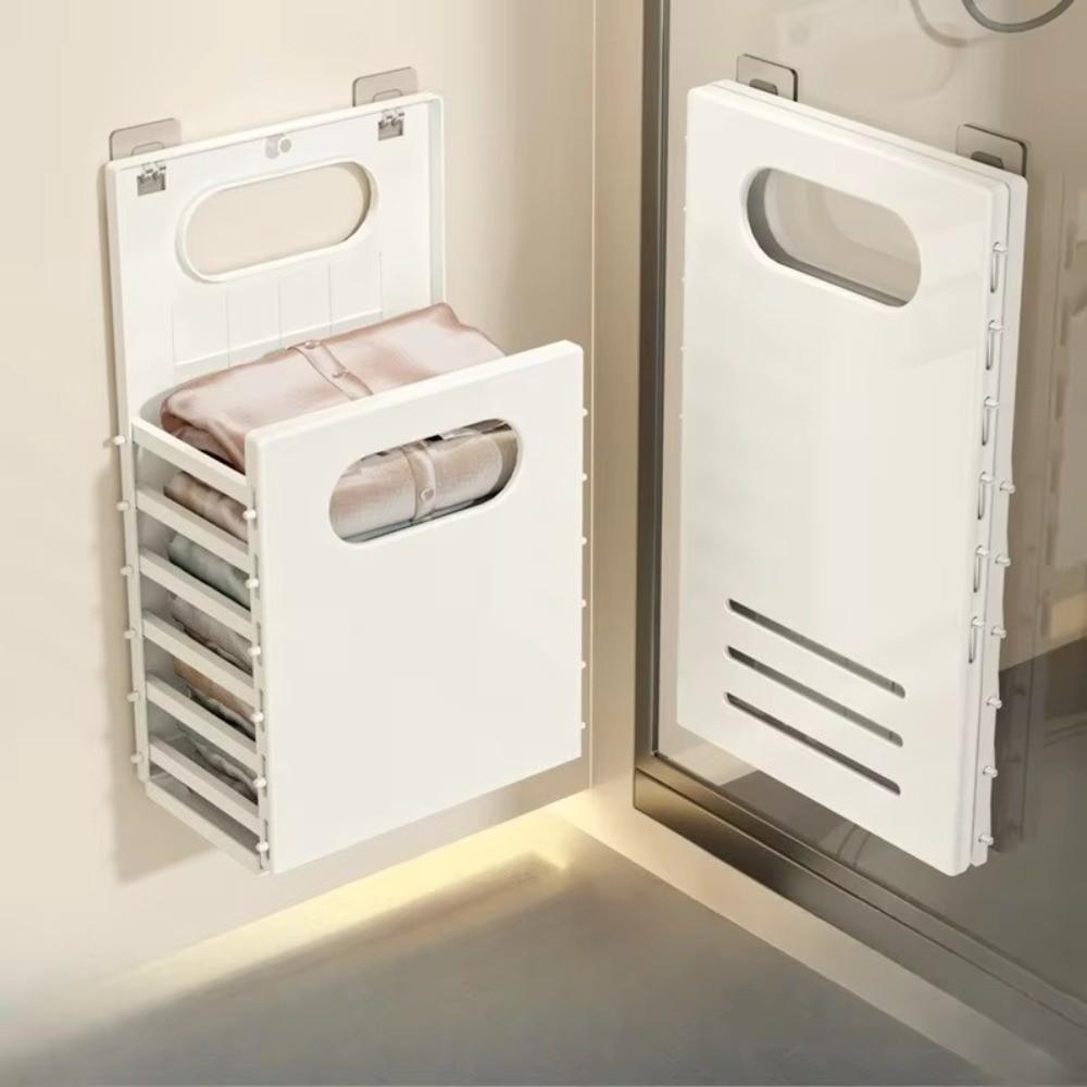 Wall-Mounted Dirty Clothes Basket Foldable Clothes Storage Basket Washing Clothes Basket  Bathroom