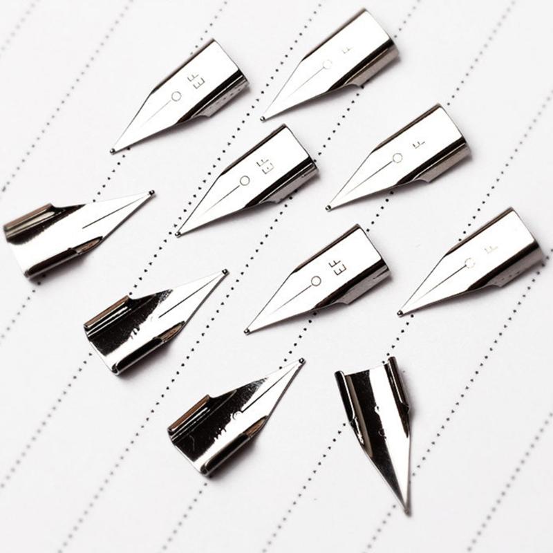 10Pcs Fountain Pen Nib Replacement Metal Fountain Pen Tip For Gothic Base English Handwriting Practice and Sketching
