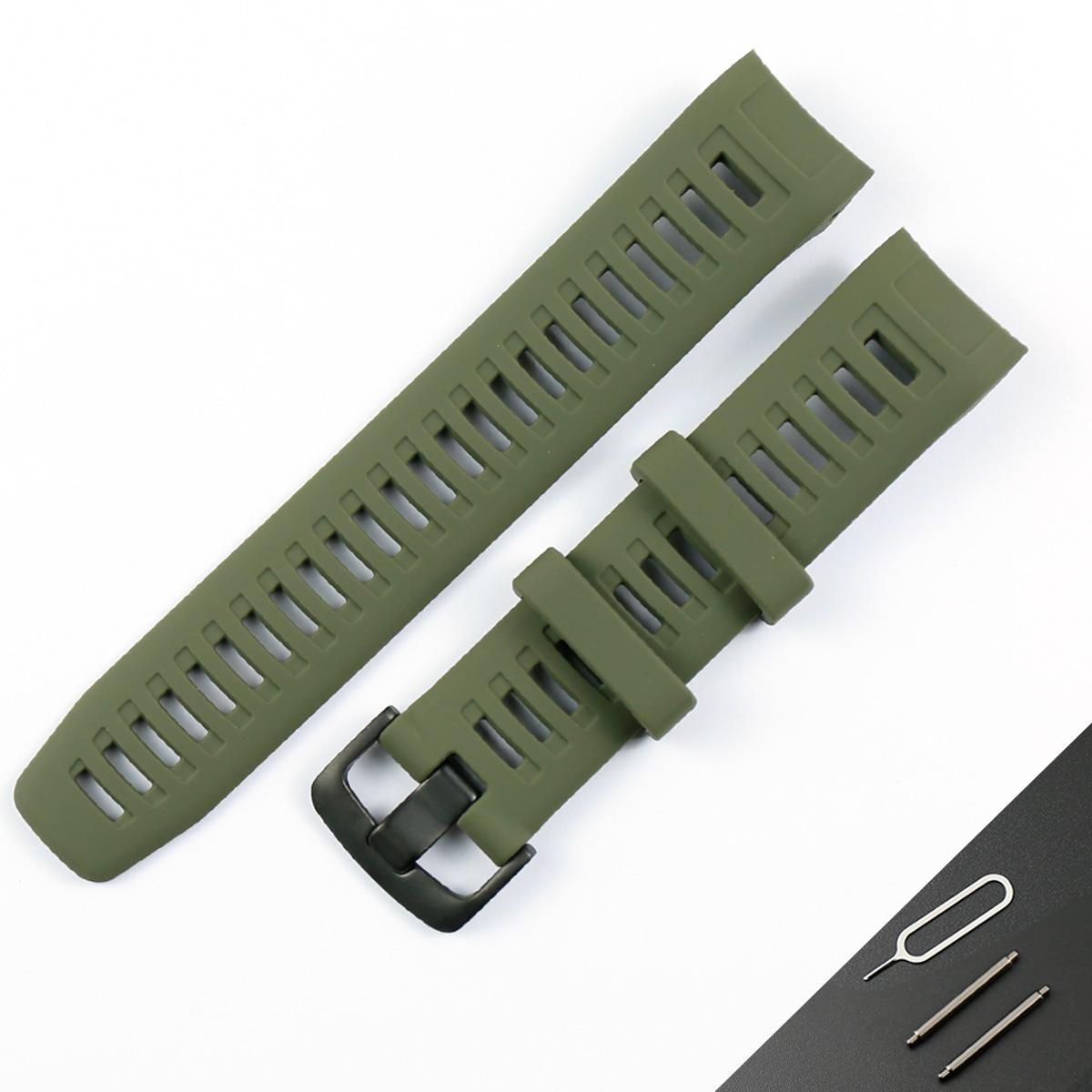

22mm Silicone Strap Suitable for Garmin Instinct Smartwatch Wristband Men s Waterproof Sport Rubber Watchband Accessorie 22mm армія зелений колір