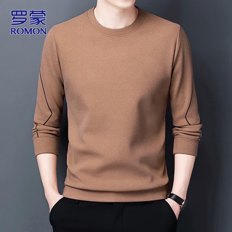 ROMON Men's Casual Long-Sleeve Round Neck Sweatshirt