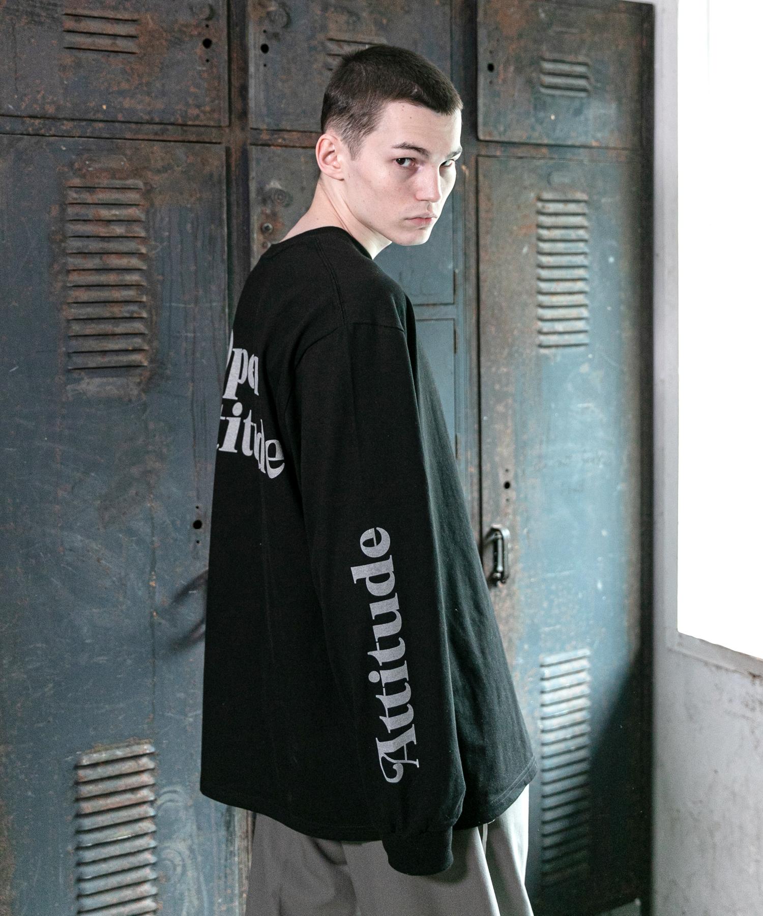 Open Attitude Attitude Lettering Long Sleeve-Black Black/3