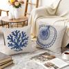 1/4pcs Blue Sea Life Abstract Pattern Cushions Pillowcase Polyester Cushion Cover Throw Pillow Pillowcover Home Car Sofa Decor