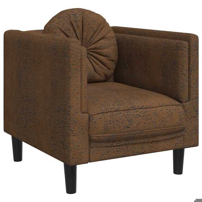 VidaXL Fauteuil avec Coussin, Chaise de Relaxation avec Accoudoirs et Dossier, Siège avec Pieds, Fauteuil TV de Salon, 372631
