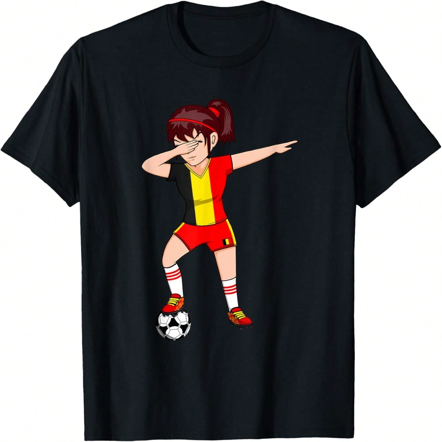Dabbing Soccer Girl Belgium Jersey Belgian Football Lovers T-Shirt S
