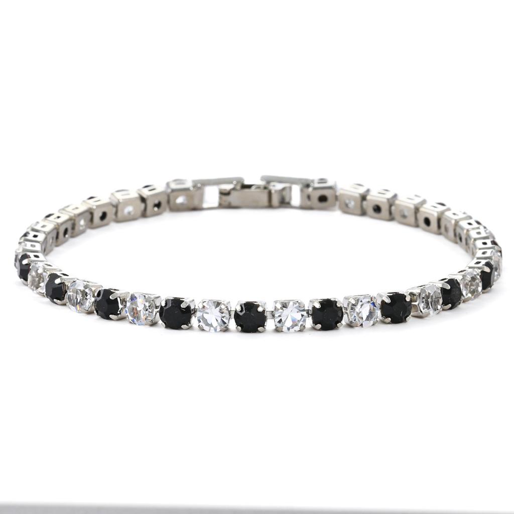 Hot-selling fashion 1mm intercolor zircon bracelet in Europe and America, high-end light luxury tennis bracelet, female spot