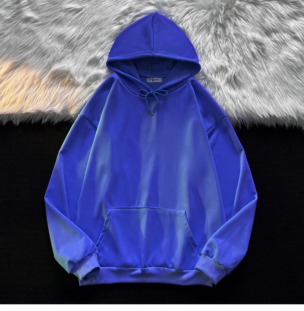 Spring and Autumn Hooded Sweater Men's Ins Hong Kong Style Retro Loose Large Size Solid Color Coat Korean Version Trend Hoodie