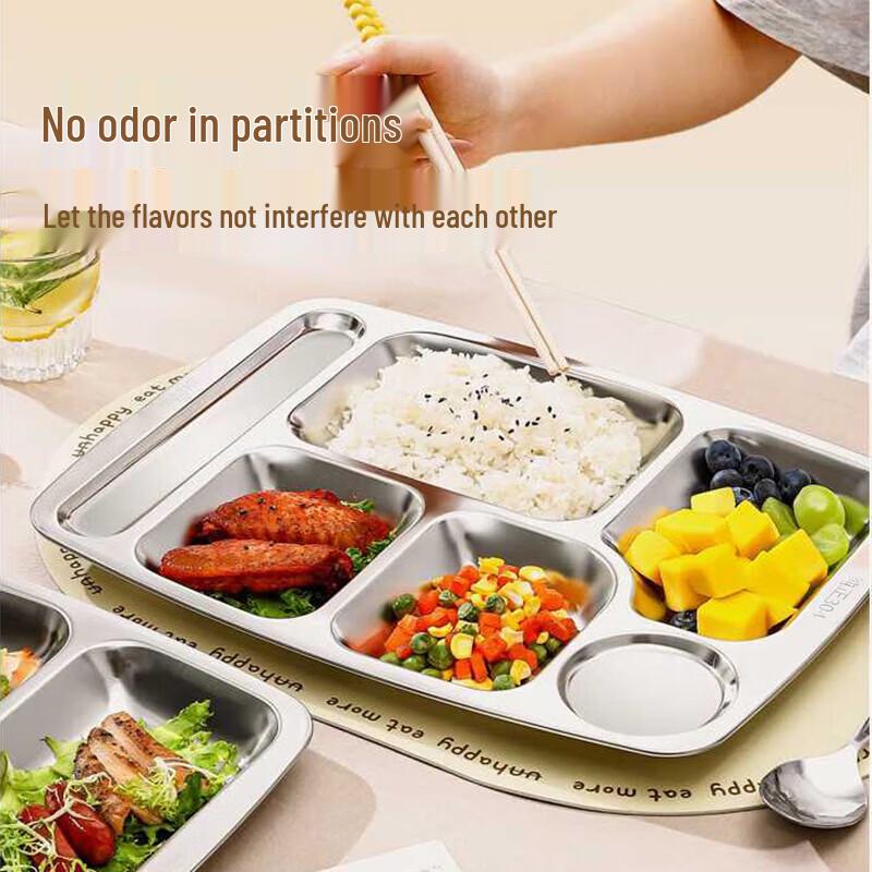 304 Stainless Steel Divided Lunch Tray & Box