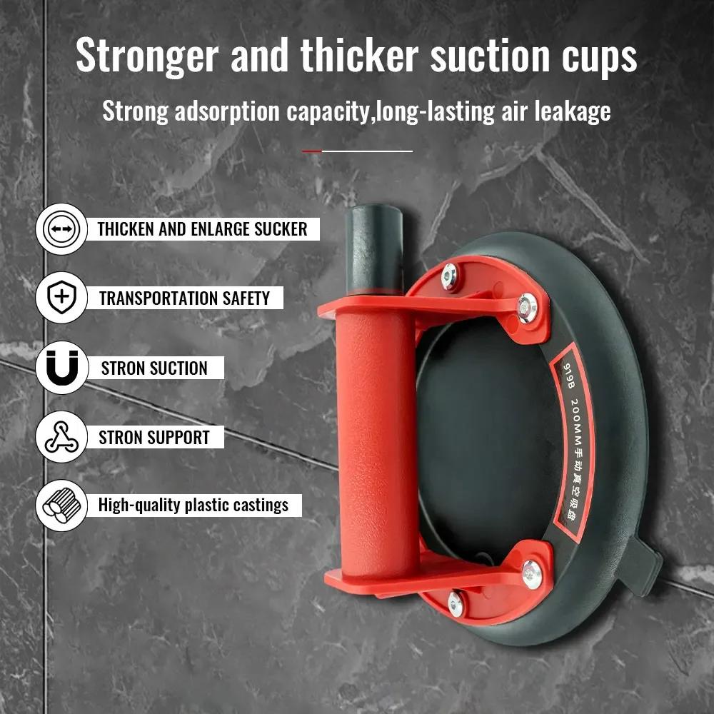 New Vacuum Suction Cup 200kg Loading Capacity Heavy Duty Vacuum Spreader for Tile Adsorption Glass Granite Lifting 8 Inch Cup