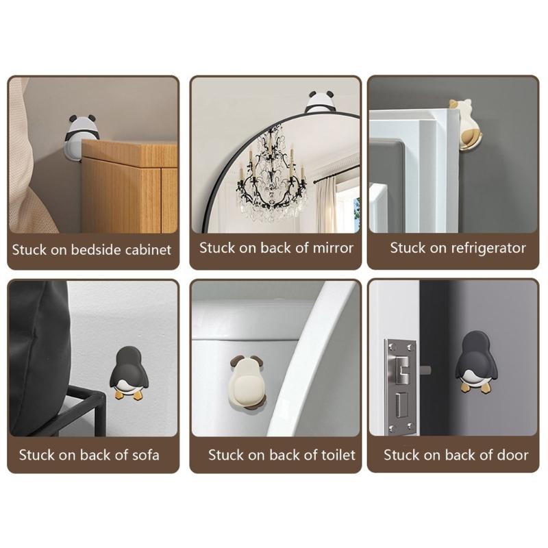 14mm Thick Anti Collision Door Stoppers Soft Rubber Wall Protectors Strong Adhesive Door Guard Easy Installation