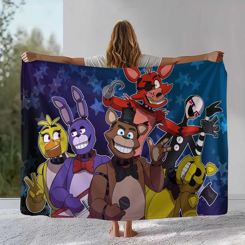 Horror Freddy F-FNAF Games Flannel Blanket,Ultra Soft Warm Plush Throw for Home Bedroom Bed Sofa Cover Office Camping Picnic