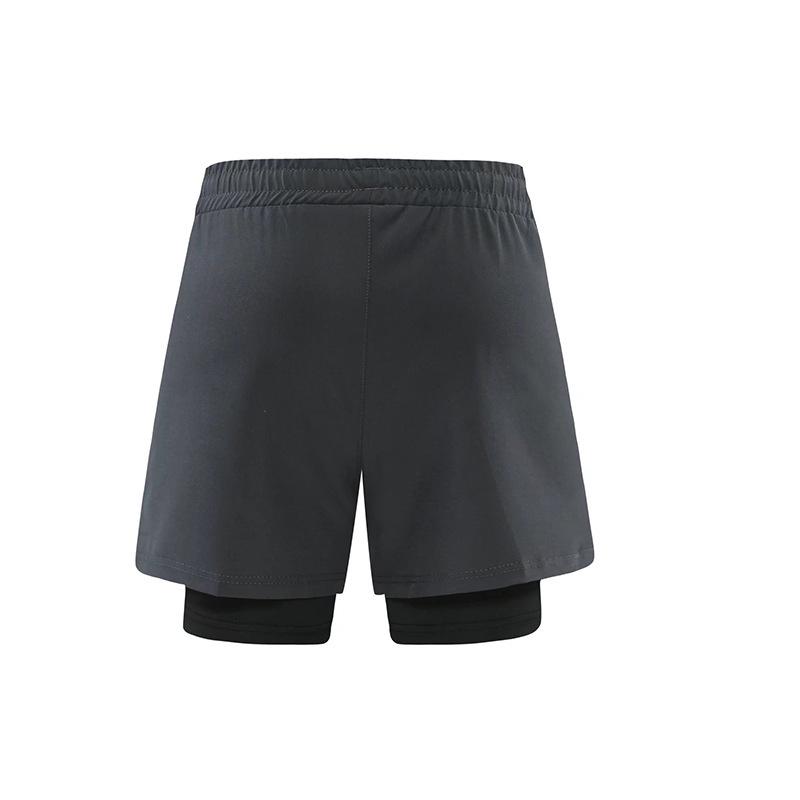 Men's Quick-Drying Double Layer Running Shorts - Anti-Exposure, Four-Point, Fake Two-Piece Design