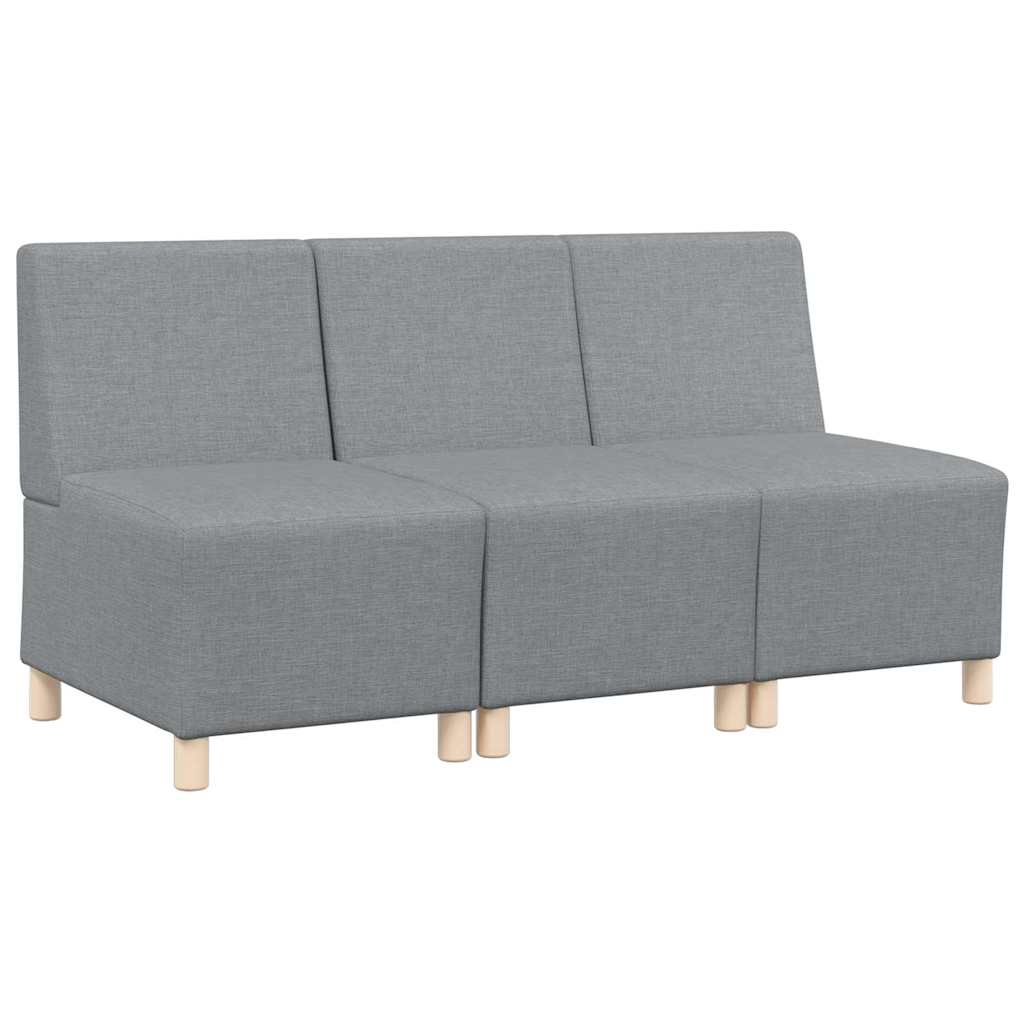 Modular Armless Sofa 3 pcs Light Grey 55 x 74 x 82 cm Fabric