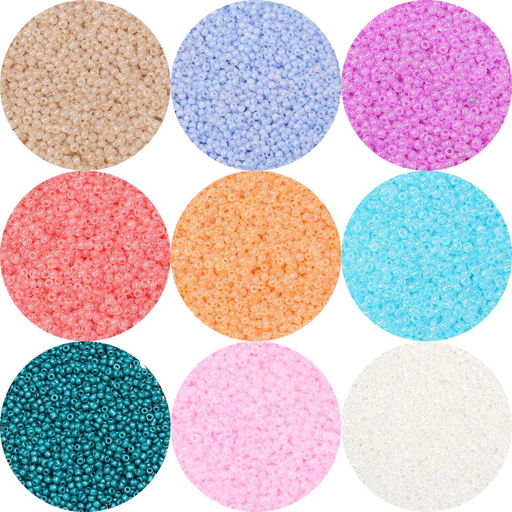 2mm Cream Imitation Jade Glass Seed Beads for DIY Jewelry